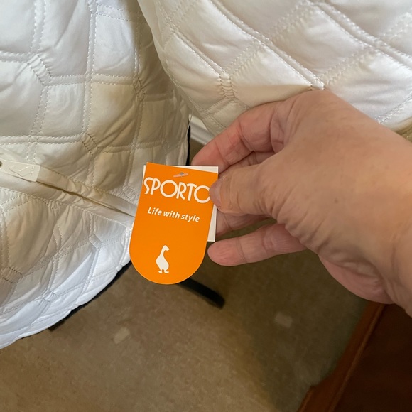 Sporto Quilted Off White and Black Fur Jacket NWT 1X - Picture 4 of 12
